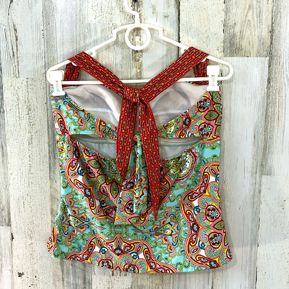 ANTONIO MELANI Green Multicolor Paisley Halter Swim Top - Picture 5 of 13